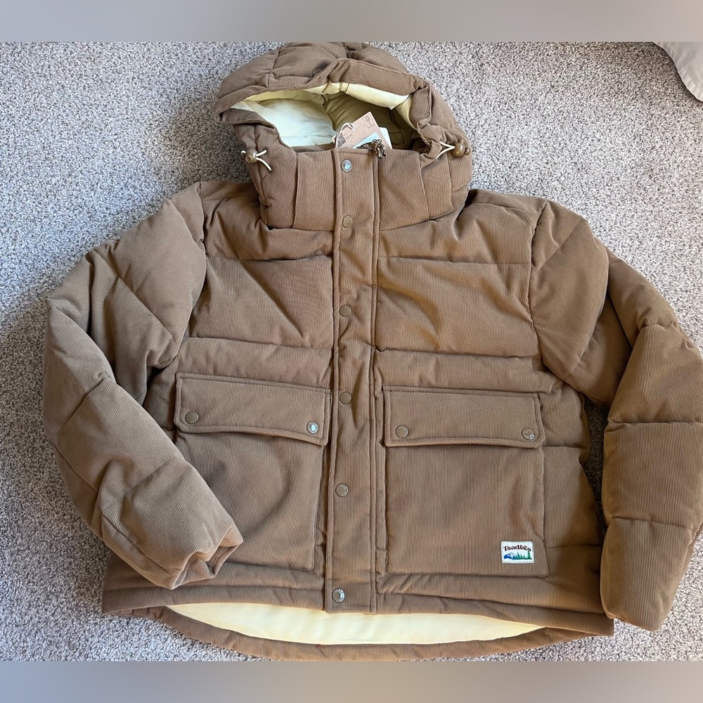 NWT Toad & Co Women’s Spruce Wood Jacket, Honey Brown Cord, M